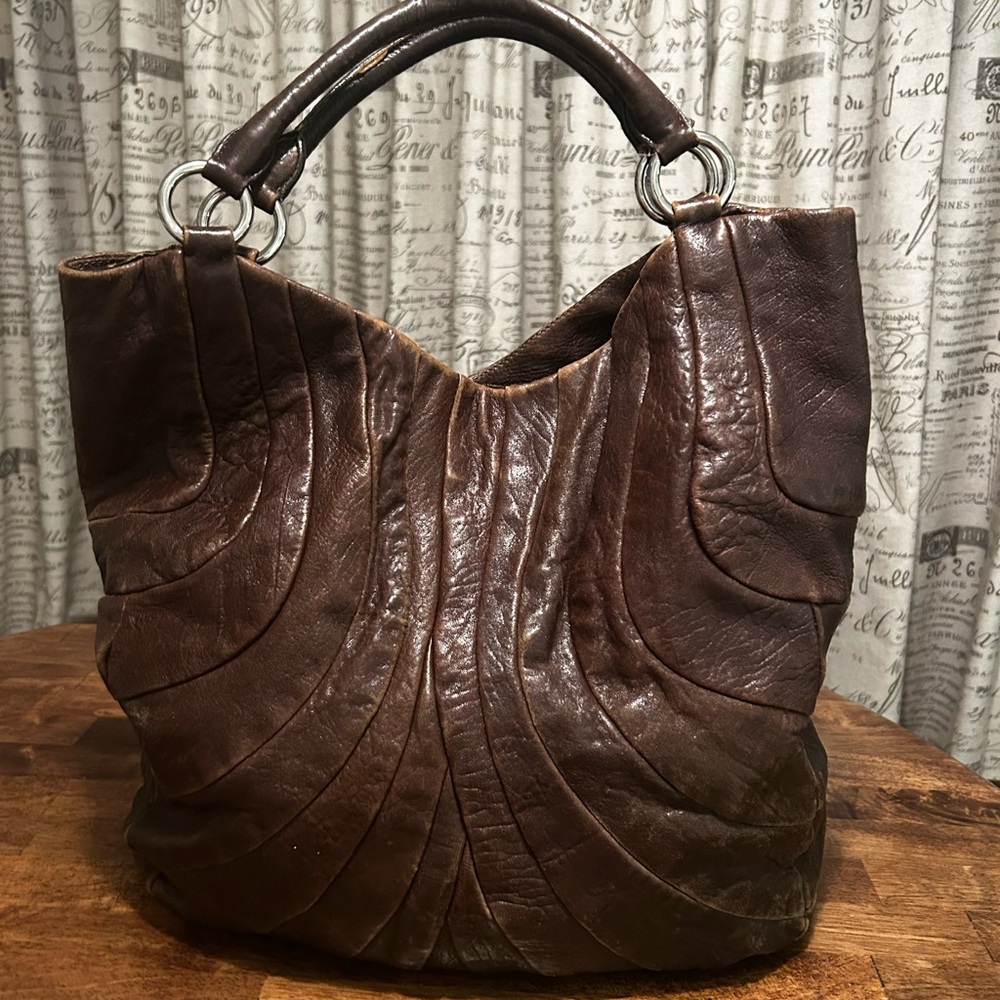 Miu Miu Brown Leather Tote Bag